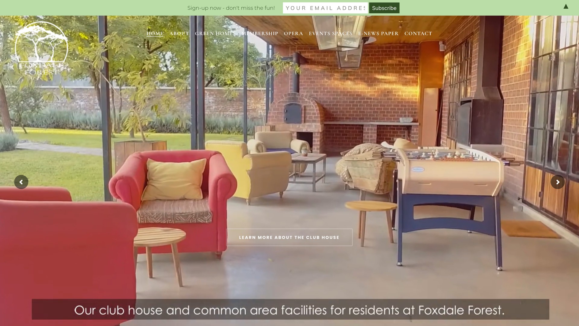 Foxdale Forest website: full desktop homepage view