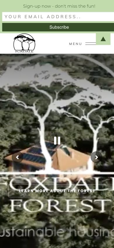 Foxdale Forest website on a mobile screen
